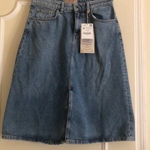 Zara heritage denim skirt